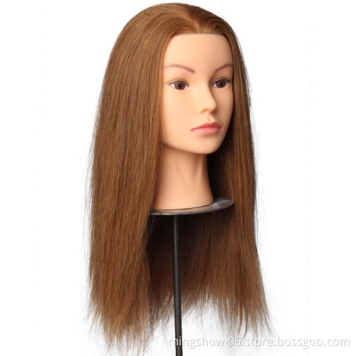 Beauty salon hairdressing training head with 100% human hair